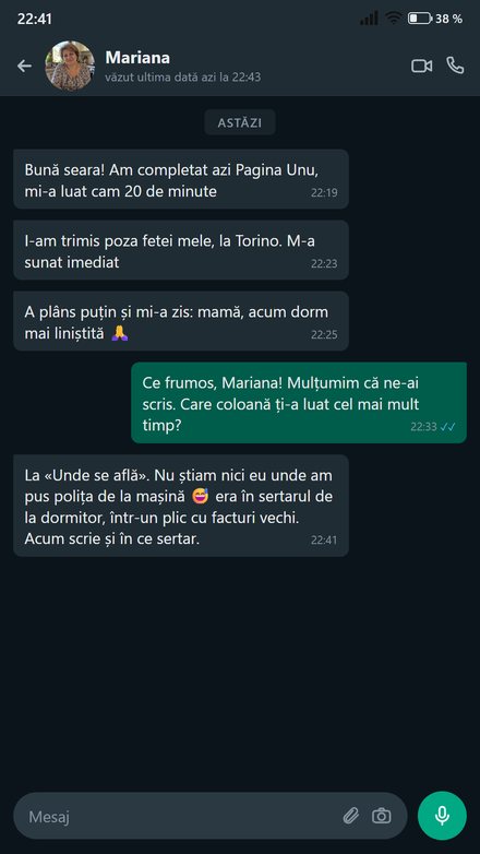 O mamă îi trimite fiicei din Italia poza cu Pagina Unu