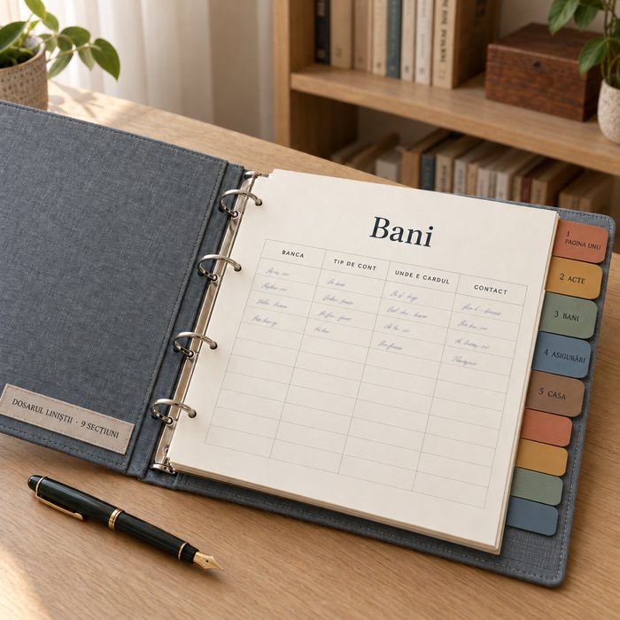 Dosarul Liniștii deschis la secțiunea Bani, cu cele 9 separatoare colorate