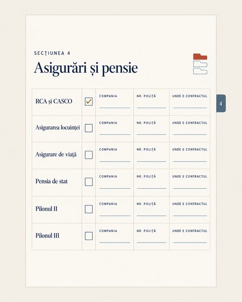 Secțiunea 4: Asigurări și pensie