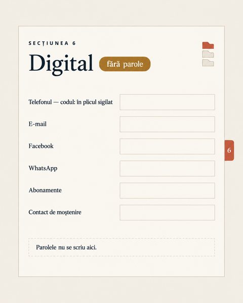 Secțiunea 6: Digital, fără parole