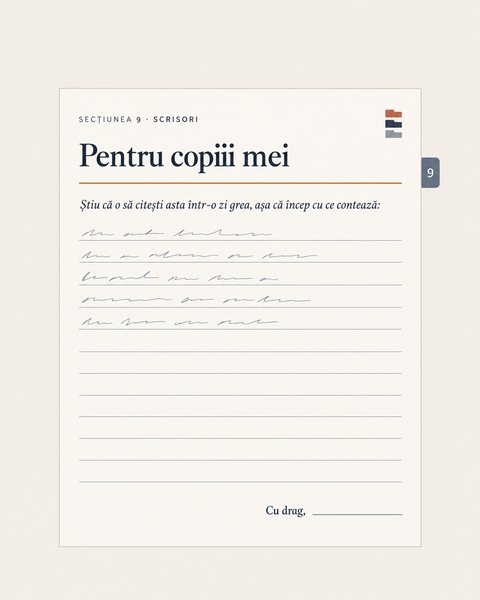 O scrisoare începută: Pentru copiii mei